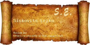 Siskovits Erika névjegykártya